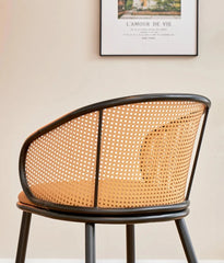 Nordic Rattan Half Curved Dining Chair