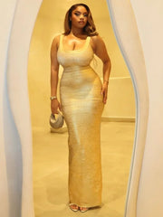 Elegant metallic party dress