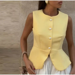 Sculpted Vest & Bubble Skirt Set | Bold Street Style 2-Piece Look