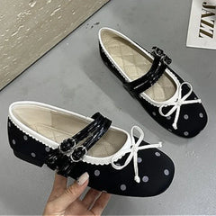 Polka Dot Bow Ballet Flats