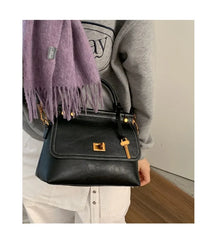 Microfiber Synthetic Leather Flap Handbag