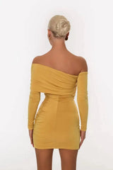 One-Shoulder Ruched Mini Dress