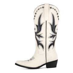 Embroidery Pointed Toe Western Boots