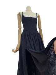 Colorblock Mesh Patchwork Dress | Square Neck Summer Elegance