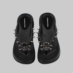 Studded Platform Thong Sandals
