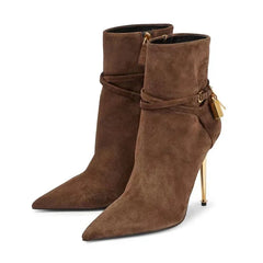 Pointed Toe High Heel Boots