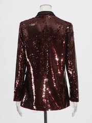 Women’s sequin blazer designed for night-out styling