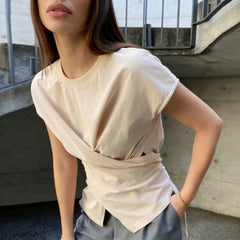 Cross Wrapped Split Front Top