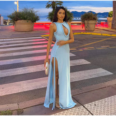 Braided Trim Cutout Maxi Dress