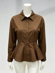 Peplum Button Down Shirt
