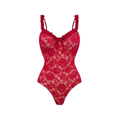 Red Lace Two Piece Set Swimwear Set