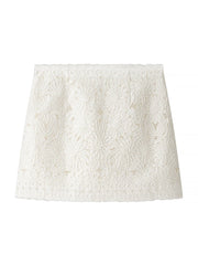 White lace skirt on a white background