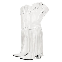 Fringed Pointed Toe Heeled Boots