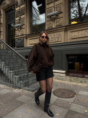 Faux Suede Cropped Bomber Jacket