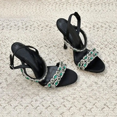 Crystal Embellished Stiletto Sandals