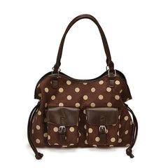 Polka Dot Faux Leather Tote Bag