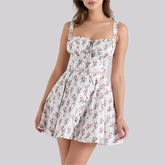 Woman wearing a floral dress