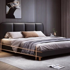 Double Bed Royal Wood Bed Frame Black Headboard