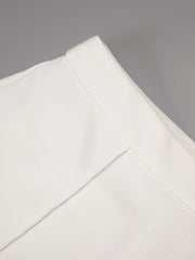 Structured Strapless 3D Floral Top and Wide Leg Pants Set