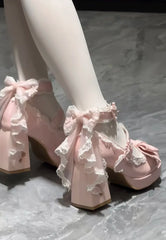 Butterfly Bow Lolita Heels | Sakura-Inspired Mary Janes