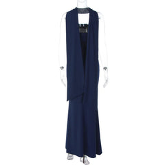 Strapless Maxi Dress with Sculpted Scarf Collar