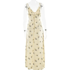 Beige floral dress on a mannequin - back