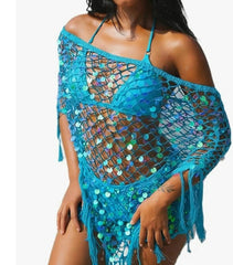 Sequin Knit Poncho