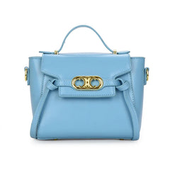 Structured Top Handle Short Gold Hardware Bag