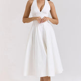 Summer backless A-line sundress with corset