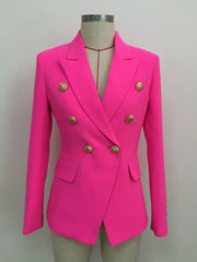 Double Breasted Lion Button Blazer