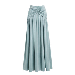 High-Waisted Ruched Maxi Skirt