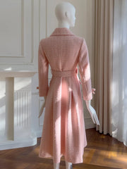 Double Breasted Belted Wool Blend Coat back view