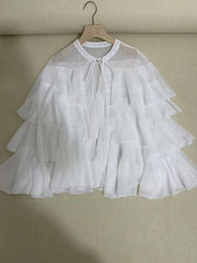 Tiered Ruffle Long Sleeve Loose-Fit Blouse