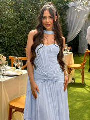 Strapless Draped Knot Gown