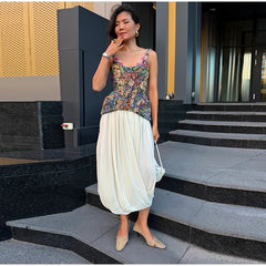 Floral Print Corset Peplum Top