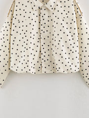 Polka Dot Turn Down Collar Jacket