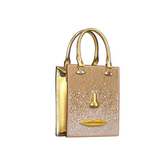 Sculptural Face Embellished Bag