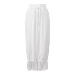 Lace Trim Bloomers Ankle Pants