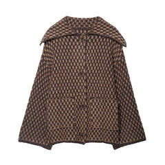 Plaid Knit Button Front Coat