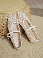 Embroidered Mesh Ballet Flats