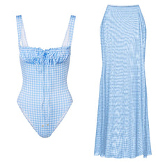 Gingham Print One Piece Bathing Suit