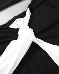 Black and white fabric draped over a surface