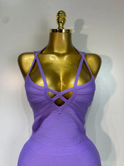 Crisscross Halter Bodycon Mini Dress
