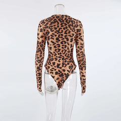 Leopard print long-sleeve top on a mannequin against a white background