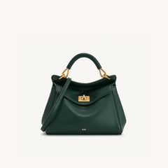 Crocodile Embossed Top Handle Lock-Down Bag