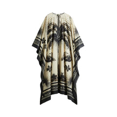 Printed Caftan Satin Maxi Dress