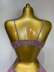 Pink Sparkle Embellished Side Cutout Dress