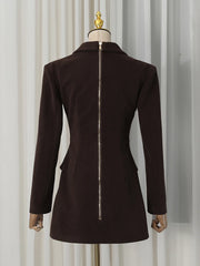 Structured Corset Button Detail Blazer Mini Dress