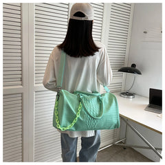 Crocodile Embossed Travel Duffle Bag