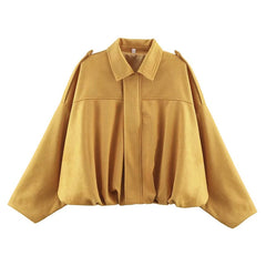 Faux Suede Cropped Bomber Jacket